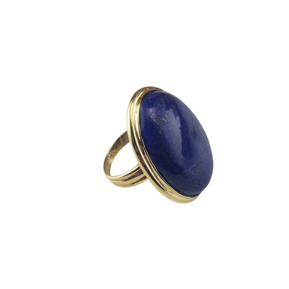 18K Yellow Gold Lapis Lazuli Ring Size 7.5-7.75 #22722 - Picture 4 of 8